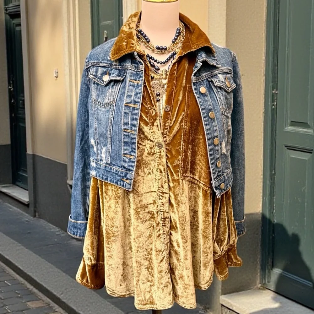 We the Free Night Sky Velvet Tunic - Picture 6 of 15